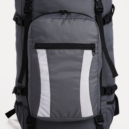 Tourist backpack, TAIF, 60 L, cord department, outer pocket, 2 side nets, gray color gray-5