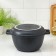 Cauldron with a lid-horseman, 3 liters, cast handles, anti-stick coating, color dark marble