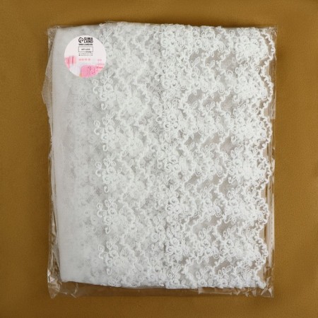 Lace on a grid, 65 mm × 9 ± 0.5 m, white color-2