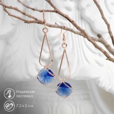 Hanging earrings with rhinestones 