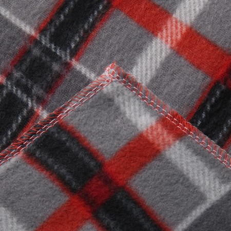 Sherlock plaid 140x200cm, gray-red color, fleece 180g/m PE-3