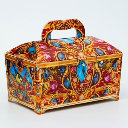 New Year. Gift box New Year's chest updated "precious" 25 x 15 x 15.5 cm.-2