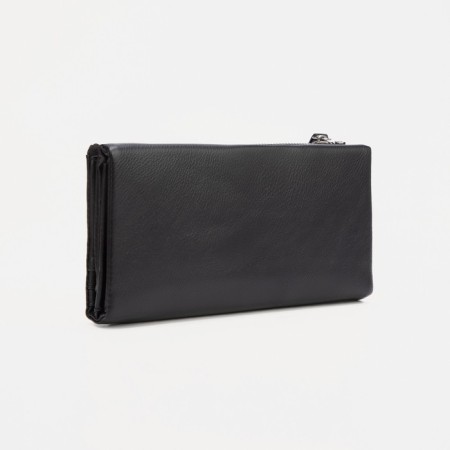 Women's wallet on magnets, black color-1