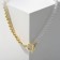 The necklace with pearls "double thread" beads, ball No. 4, white color in gold, l = 40 cm