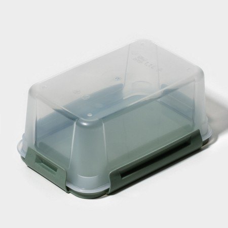 Lock & Ok food container 1.1 l, 18.6 × 12.2 × 8.1 cm, transparent, green cover-5