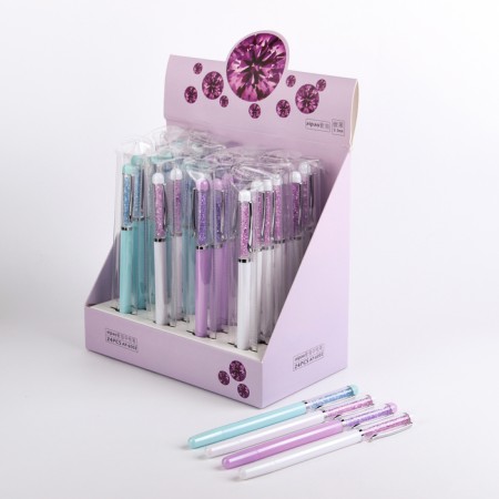 Gel pen Calligrata "rhinestones", 0.5 mm, blue, Mix case
