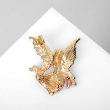 Брошь "Ангелок", цвет бело-розовый в золоте-1