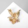 Брошь "Ангелок", цвет бело-розовый в золоте