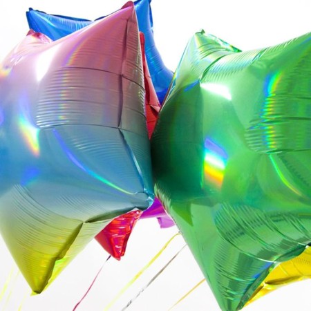 Foil ball 18 "Parvarian shine", star, delicate rainbow, holography-1