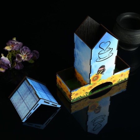 Tea house with storage compartments "Yellow Flowers"-2