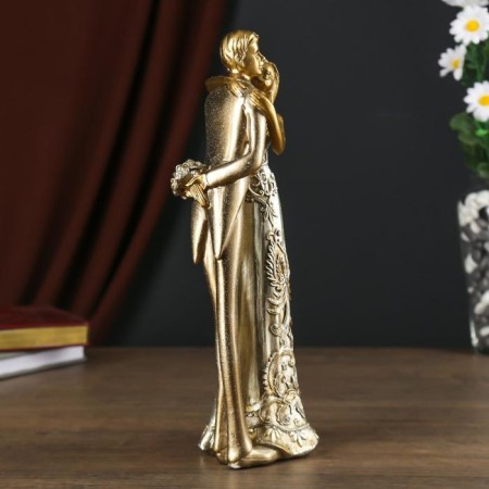 Polystone souvenir "Bride and groom on marriage" 29x9x13 cm-2