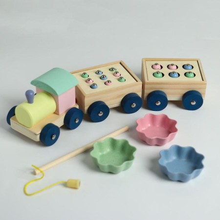 Developing game "Steam" 3 in 1: fishing + catka + sorter, 35 × 11 × 10 cm