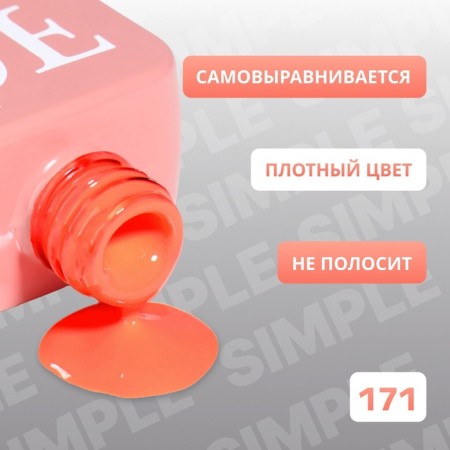 Simple nail polish gel, 3 phase, 10 ml, led/uv, color (171)-2