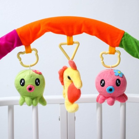 Soft game is soft on the crib, stroller "Octopuses", 25-84 cm, rattles, 3 toys mix, crush me-10