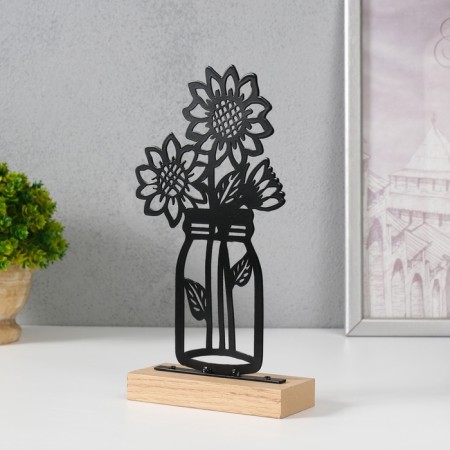 Suvenir Metal "Sunflower in the Bank" Black 5x11.5x22 cm-1