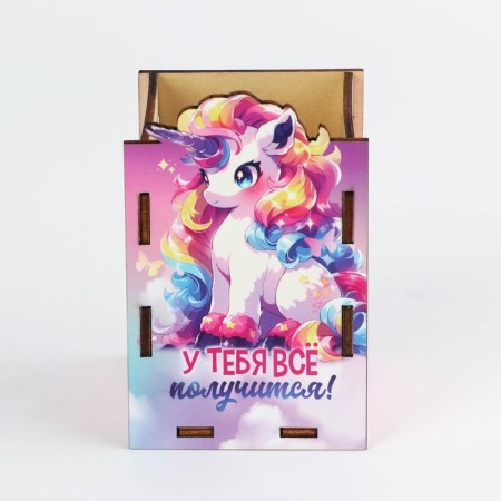 Organizer for the office "You will succeed!", The size is assembled 6.6 x 6.6 x 10.5 cm-3