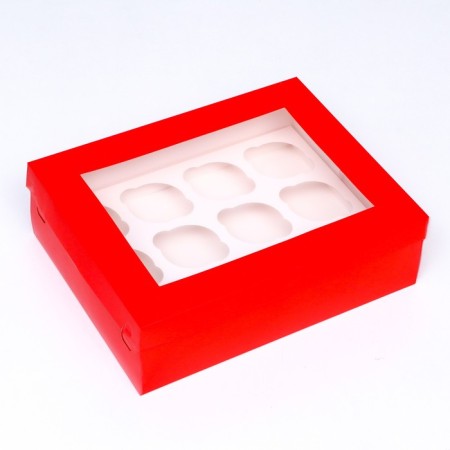 Packaging for 12 cupcakes with a window, KRS, 32.5 x 25.5 x 10 cm-1