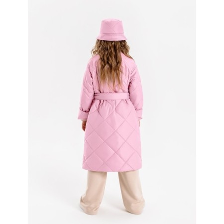Пальто стёганое для девочек AmaroBaby TRENDY, рост 116-122 см, цвет розовый-13