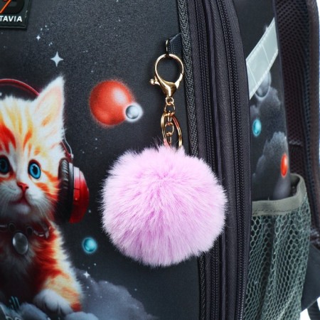School backpack 38 x 30 x 16 cm, ergonomic back, Stavia "Martian cat", gray-9