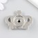 Handle for the casket Metal "Crown" rhinestone, silver 4.5x3.2x2.6 cm