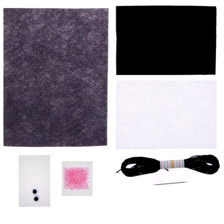 Set for creating a toy made of felt "raccoon"-5