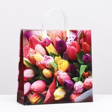 Spring Bouquet package, soft plastic, 28.5 x 30 cm, 100 μm