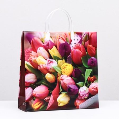 Spring Bouquet package, soft plastic, 28.5 x 30 cm, 100 μm