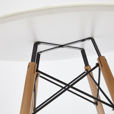 Cindy Next table (Mod, 70-80 MDF) Metal/MDF/Beech, White/Natural D80x75cm-3