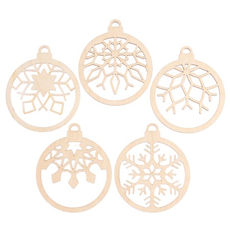 New Year's blanks for creativity "New Year! Balls with snowflakes ", 5 pcs-1