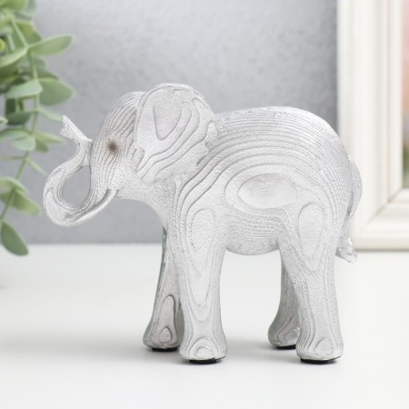 Souvenir Polystone "Silver Elephant, Pattern" 12x5x10 cm