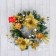 New Year's Wreath D-24 cm "Flowers and cones" gold