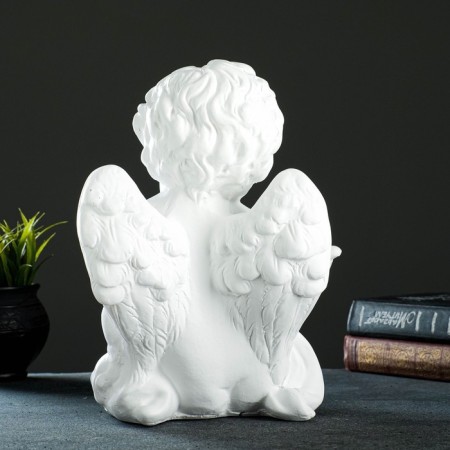 Climb "Angel sitting in his hand", 26x21x30cm, white-3