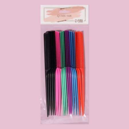 Comb with a tail, 21.5 × 2.5 cm, packing 20 pcs, color mix-5