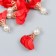 Decor for creativity Textile "Flower with a pearl. Red" set 10 pcs 2.5 cm