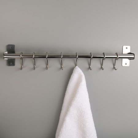 Holder for towels, 8 movable hooks, 40 × 8.5 × 4.5 cm-1