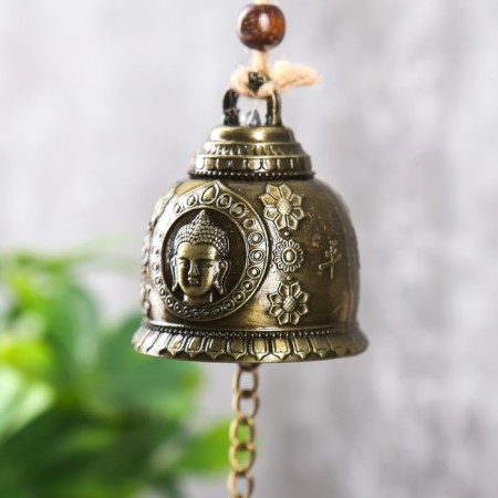 Metal bell "Buddha and carp" h = 4.8 cm d = 6 cm-1