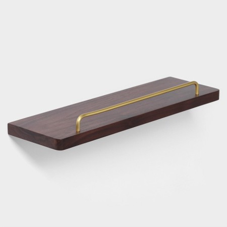 Shelf wall stall Stölz Hölzern Premiere 40 cm, walnut wood, aluminum-2