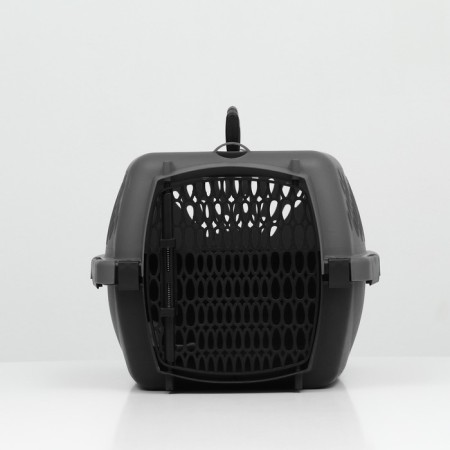 Carriage for animals with a plastic door, 40 x 32 x 26, gray-1