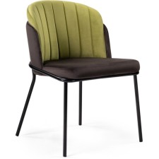 Siolim Metal/velor stool/velor, black/brown/olive 54x60x76 cm