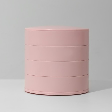 Universal "Casket" stand round, 4 sections, 10 × 10 × 10 cm, pink color-2