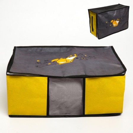 Organizer for storage, coffee for linen with PVC-like “cats”, 43 x 28.5 x 20 cm.-1