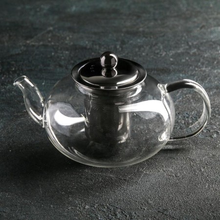 Glass teapot with metal sieve "Caliopa", 800 ml