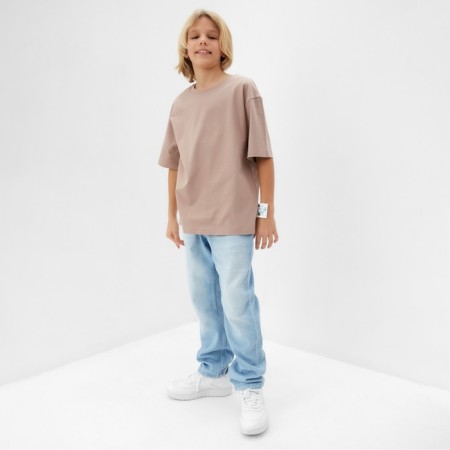 T -shirt Children's Minaku: Basic Line Kids beige color, height 116 cm-1