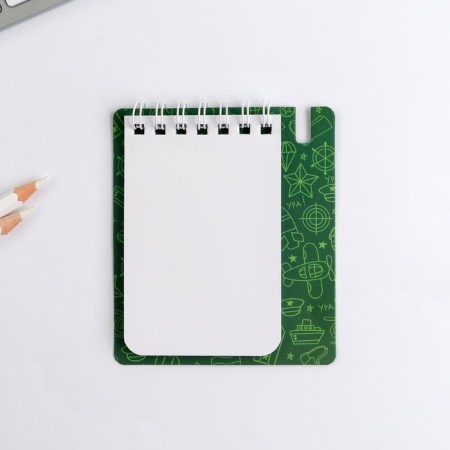 Gift set, notebook 9 × 10.4 cm and mini-hand "February 23: Happy Defender of the Fatherland Day"-2