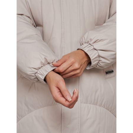 Coat insulated winter female, size 44, beige color-11