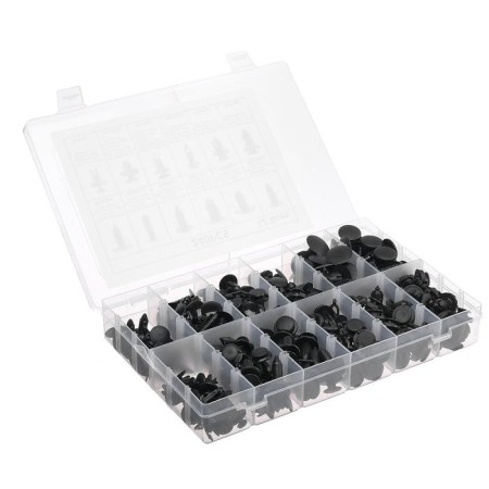 Clips and fasteners, 12 types, set 240 pcs