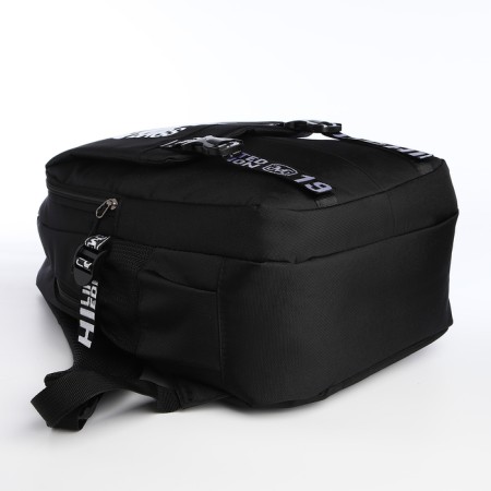 School backpack on lightning, 5 pockets, black color-4