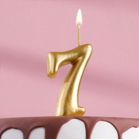 Candle for the cake digit "Golden", 5.5 cm, number "7"