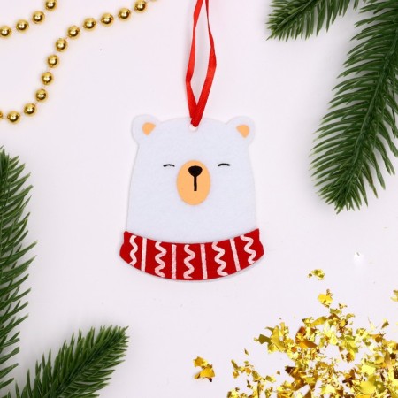 Set for creativity. Create a Christmas tree decoration from the felt "White Bear"