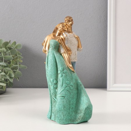 Souvenir Polystone "The couple holds hands" beige green 8x10x22 cm